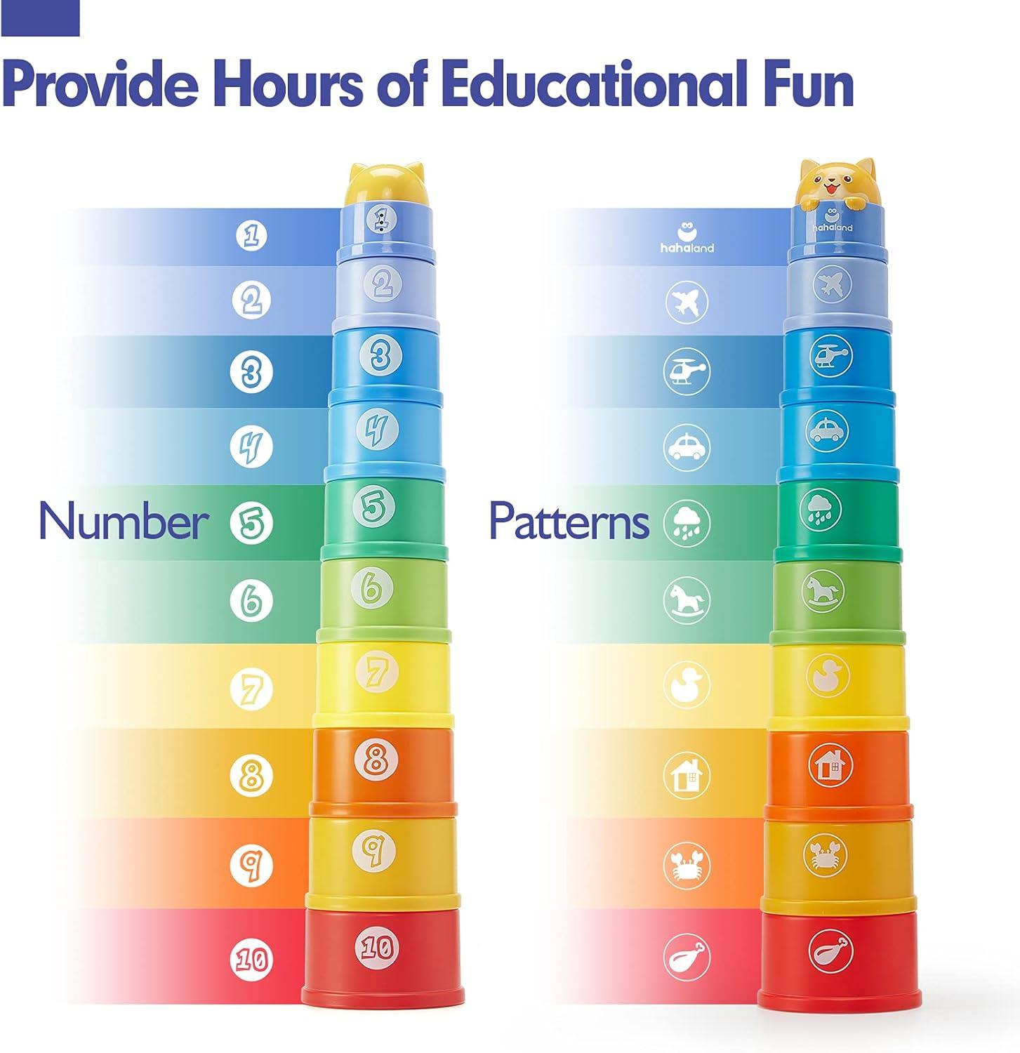 9 PCS Rainbow Stacking Cups for Kids 4