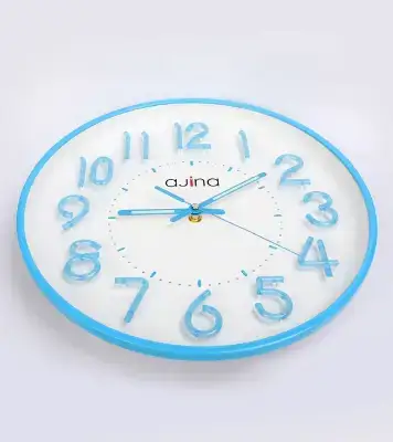 Ajina Maple Digit Round Wall Clock Blue 2