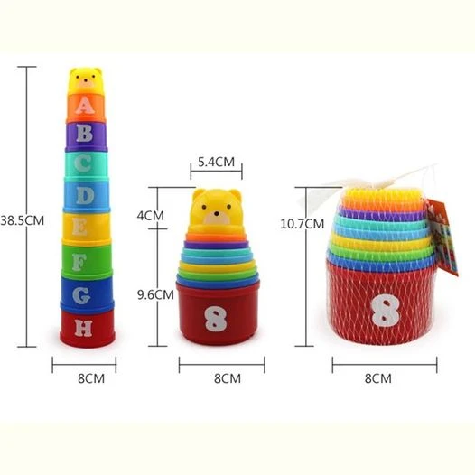9 PCS Rainbow Stacking Cups for Kids 2